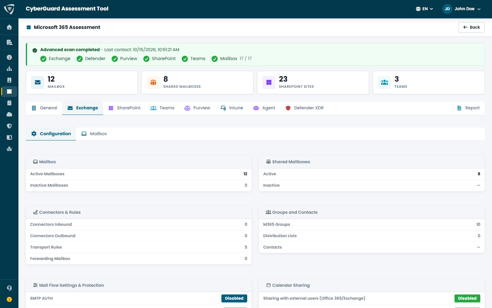 Configurazione di Exchange Online: mailbox, connettori, regole di trasporto, inoltri e SMTP AUTH
